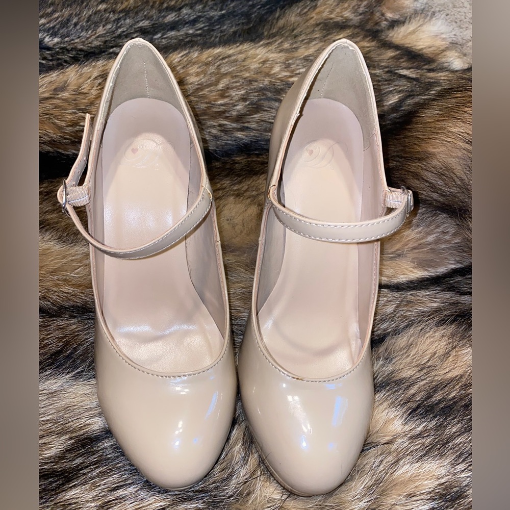 Mary Jane High Heel Patent Leather Ankle Strap Buckle Platform Pumps